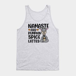 Namaste and Pumpkin Spice Latte Goat Yoga Fall Cute Funny Tank Top